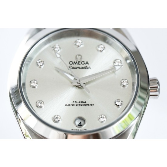  Omega-Aqua Terra 150M 34mm Ladies SS/SS S.Wht/Dm VSF A8800