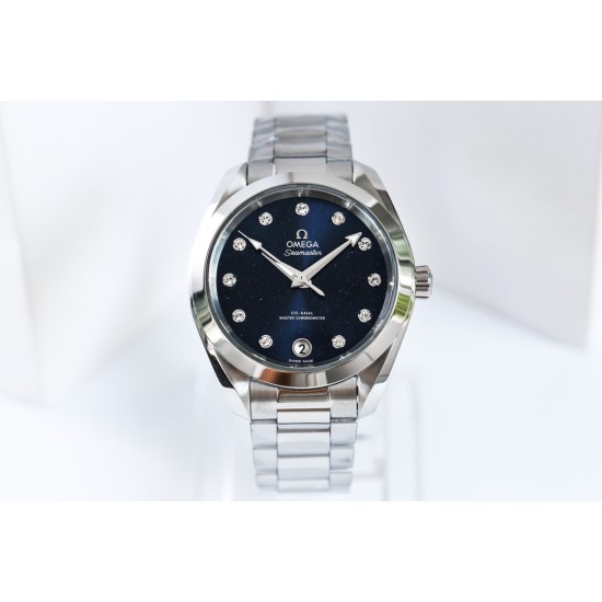  Omega-Aqua Terra 150M 34mm Ladies SS/SS BLUE.MOP/Dm VSF A8800