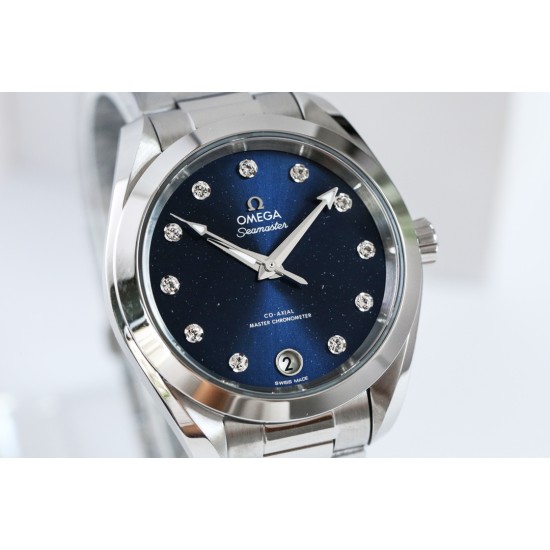  Omega-Aqua Terra 150M 34mm Ladies SS/SS BLUE.MOP/Dm VSF A8800