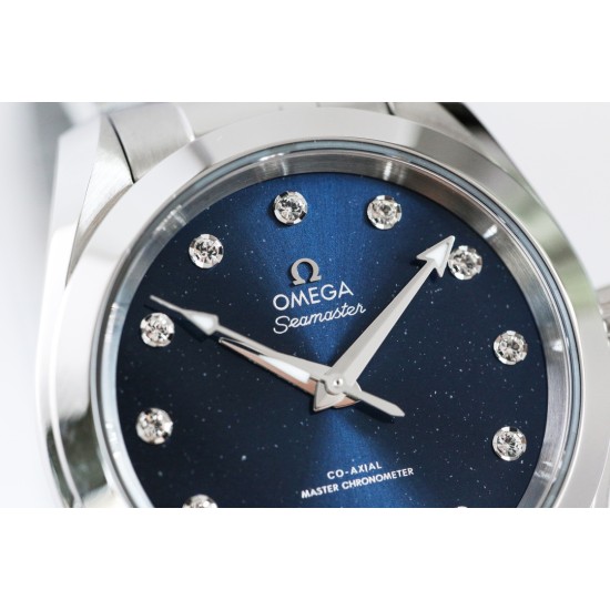 Omega-Aqua Terra 150M 34mm Ladies SS/SS BLUE.MOP/Dm VSF A8800