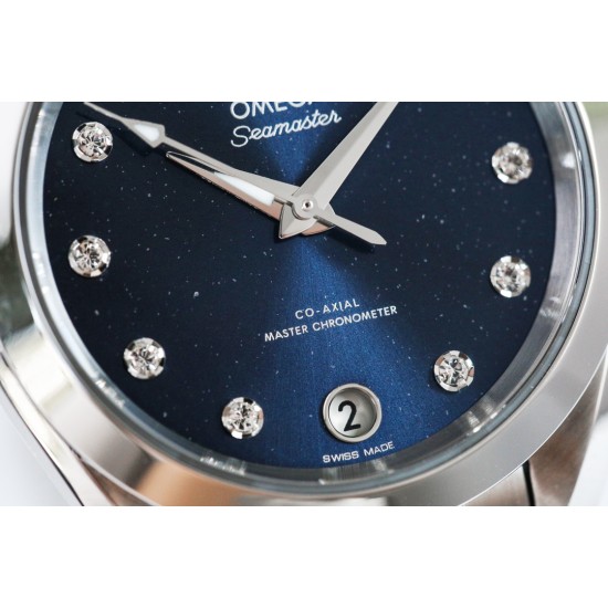  Omega-Aqua Terra 150M 34mm Ladies SS/SS BLUE.MOP/Dm VSF A8800