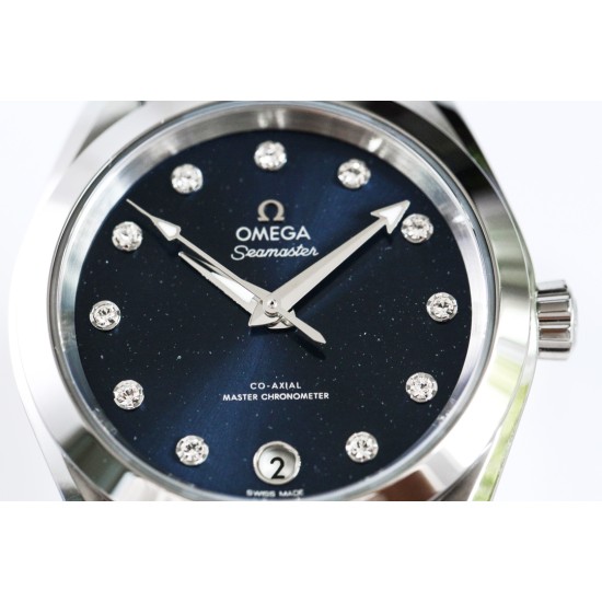  Omega-Aqua Terra 150M 34mm Ladies SS/SS BLUE.MOP/Dm VSF A8800