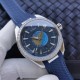 Omega-Aqua Terra 150M 43mm Worldtimer Diamonds SS/RU Blue Dial VSF A8938