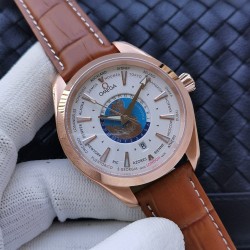 Omega-Aqua Terra 150M 43mm Worldtimer RG/LE White Dial VSF A8938
