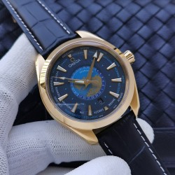 Omega-Aqua Terra 150M 43mm Worldtimer YG/LE Blue Dial VSF A8938