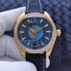 Omega-Aqua Terra 150M 43mm Worldtimer Diamonds YG/LE Blue Dial VSF A8938