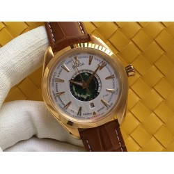 Omega-Aqua Terra 150M 43mm Worldtimer YG/LE White Dial VSF A8938