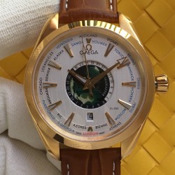 Omega-Aqua Terra 150M 43mm Worldtimer YG/LE White Dial VSF A8938