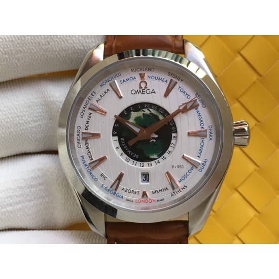 Omega-Aqua Terra 150M 43mm Worldtimer SS/LE White Dial VSF A8938