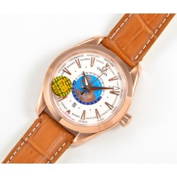 Omega-Aqua Terra 150M 43mm Worldtimer RG/LE White Dial GBF A8938