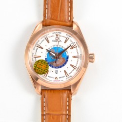 Omega-Aqua Terra 150M 43mm Worldtimer RG/LE White Dial GBF A8938