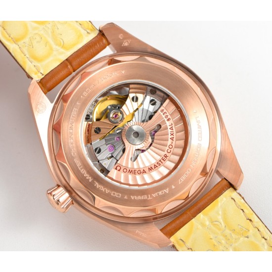 Omega-Aqua Terra 150M 43mm Worldtimer RG/LE White Dial GBF A8938