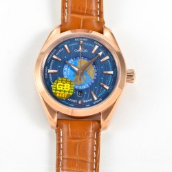 Omega-Aqua Terra 150M 43mm Worldtimer RG/LE Blue Dial GBF A8938