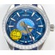 Omega-Aqua Terra 150M 43mm Worldtimer Diamonds SS/RU Blue Dial GBF A8938