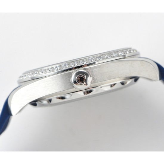 Omega-Aqua Terra 150M 43mm Worldtimer Diamonds SS/RU Blue Dial GBF A8938