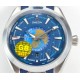 Omega-Aqua Terra 150M 43mm Worldtimer SS/RU Blue Dial GBF A8938
