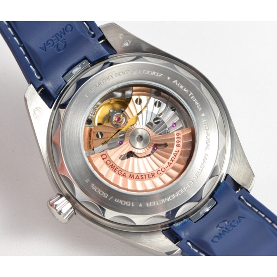 Omega-Aqua Terra 150M 43mm Worldtimer SS/RU Blue Dial GBF A8938