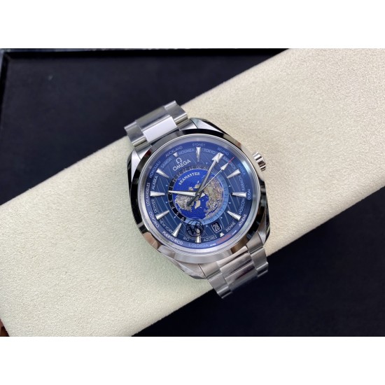 Omega-Aqua Terra 150M 43mm Worldtimer SS/SS Blue Dial VSF A8938