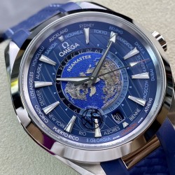 Omega-Aqua Terra 150M 43mm Worldtimer SS/RU Blue Dial VSF A8938