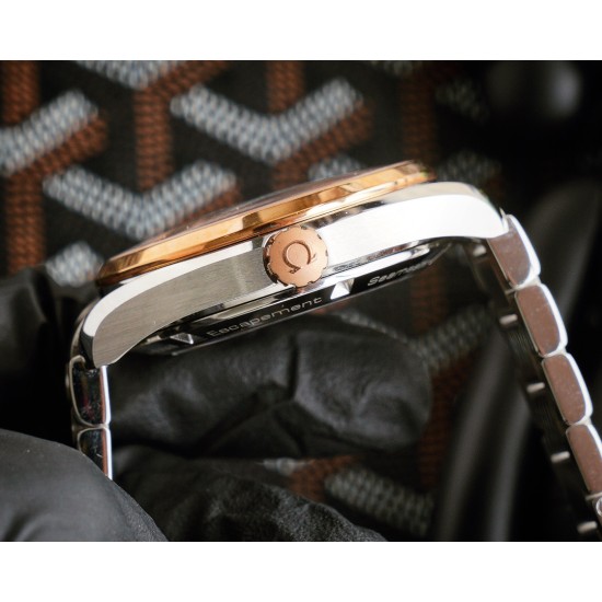 Omega-Aqua Terra 150M 41mm SS/SS Rose Gold Bezel White Dial GDF A8500