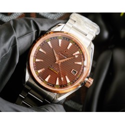 Omega-Aqua Terra 150M 41mm SS/SS Rose Gold Bezel Brown Dial GDF A8500