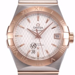 Omega-Constellation Co-Axial 38mm RG/SS White VSF Asia 8500
