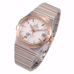 Omega-Constellation Co-Axial 38mm RG/SS White VSF Asia 8500