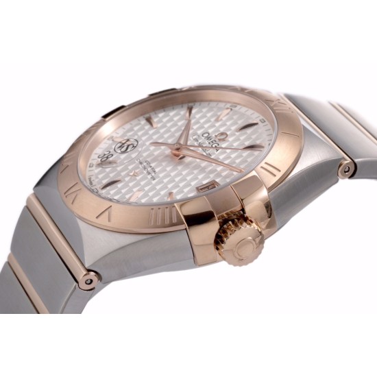 Omega-Constellation Co-Axial 38mm RG/SS White VSF Asia 8500