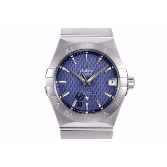 Omega-Constellation Co-Axial 38mm SS/SS Blue VSF Asia 8500