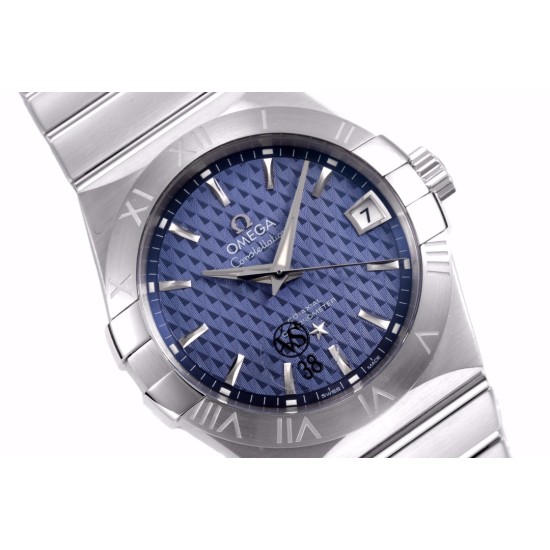 Omega-Constellation Co-Axial 38mm SS/SS Blue VSF Asia 8500