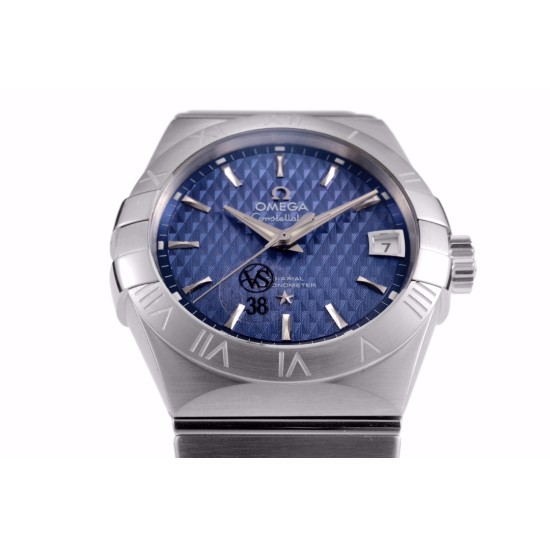 Omega-Constellation Co-Axial 38mm SS/SS Blue VSF Asia 8500