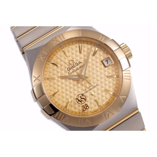  Omega-Constellation Co-Axial 38mm YG/SS Gold VSF Asia 8500