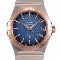 Omega-Constellation Co-Axial 38mm RG/SS Blue VSF Asia 8500