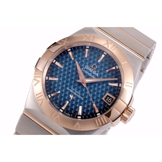  Omega-Constellation Co-Axial 38mm RG/SS Blue VSF Asia 8500