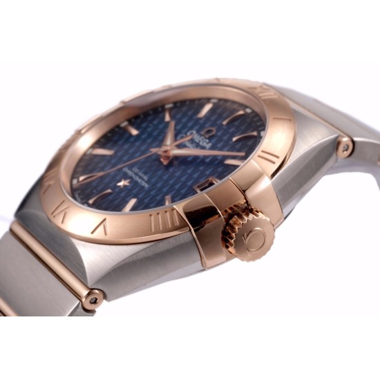  Omega-Constellation Co-Axial 38mm RG/SS Blue VSF Asia 8500