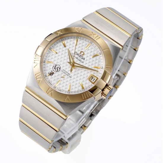 Omega-Constellation Co-Axial 38mm YG/SS White VSF Asia 8500
