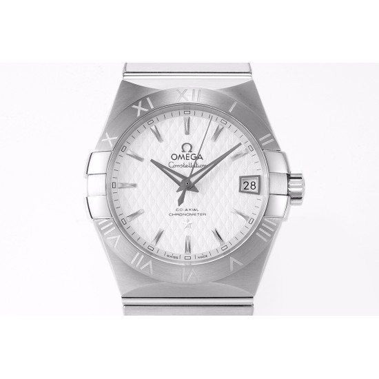  Omega-Constellation Co-Axial 38mm SS/SS White VSF Asia 8500