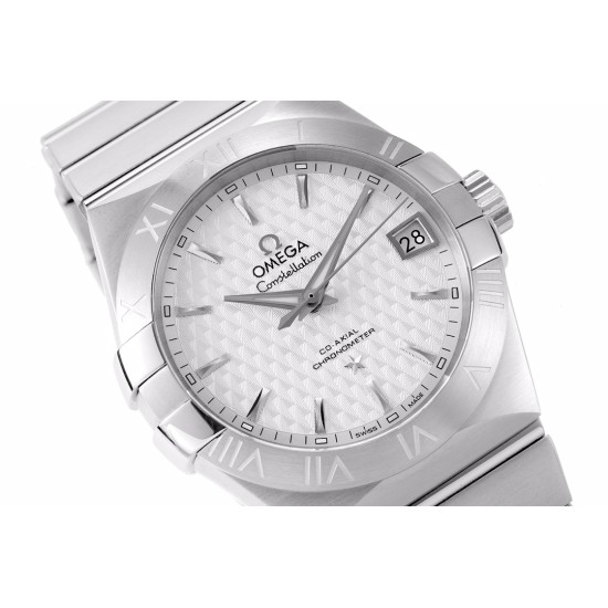  Omega-Constellation Co-Axial 38mm SS/SS White VSF Asia 8500