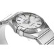  Omega-Constellation Ladies 28mm SS/SS Wht MOP Stk 8848F Swiss Qtz