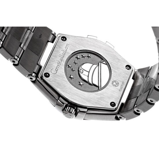  Omega-Constellation Ladies 28mm Diamonds SS/SS Wht MOP Stk 8848F Swiss Qtz