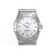  Omega-Constellation Ladies 28mm SS/SS White Patterned MOP Diamonds IWC-Marker 8848F Swiss Qtz