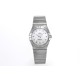  Omega-Constellation Ladies 28mm SS/SS White Patterned MOP Diamonds IWC-Marker 8848F Swiss Qtz