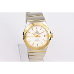  Omega-Constellation Co-Axial 38mm YG/SS White VSF Asia 8500