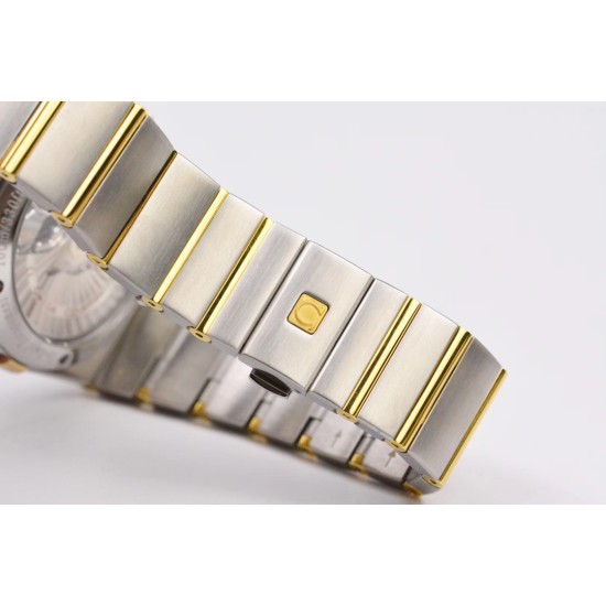  Omega-Constellation Co-Axial 38mm YG/SS White VSF Asia 8500