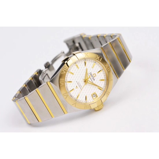  Omega-Constellation Co-Axial 38mm YG/SS White VSF Asia 8500