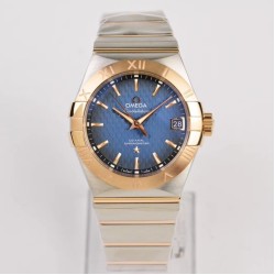  Omega-Constellation Co-Axial 38mm RG/SS Blue VSF Asia 8500