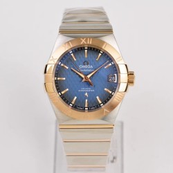  Omega-Constellation Co-Axial 38mm RG/SS Blue VSF Asia 8500