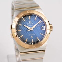  Omega-Constellation Co-Axial 38mm RG/SS Blue VSF Asia 8500