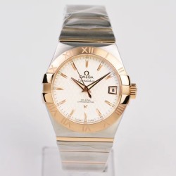  Omega-Constellation Co-Axial 38mm RG/SS White VSF Asia 8500