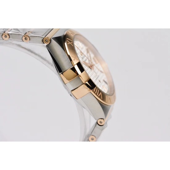  Omega-Constellation Co-Axial 38mm RG/SS White VSF Asia 8500